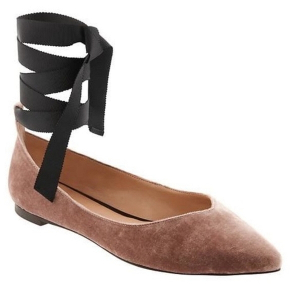 Banana Republic Shoes - Flats, pink, ballet, slip on, event, velvet, Banana Republic